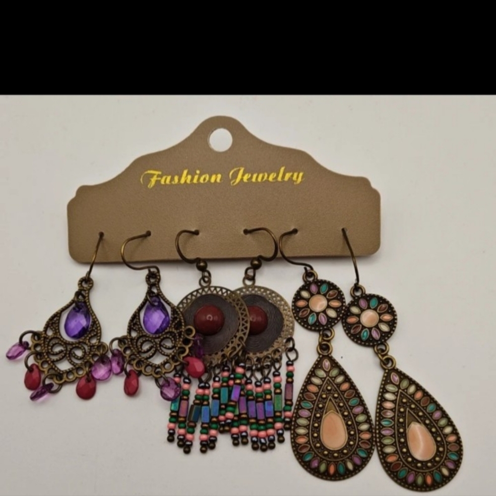 Boho Jewelry Metal Tear Drop Dangle Earring Set